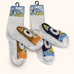 2 Pairs Toddler Youth Unisex Bluey Character Crew Socks Brand New Kidcore